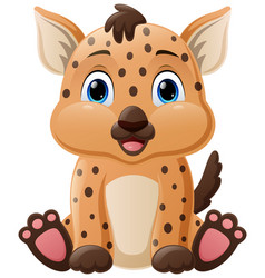 Cute Baby Hyena Cartoon Sitting