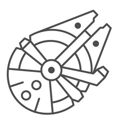 Millennium Falcon Light Freighter Thin Line Icon