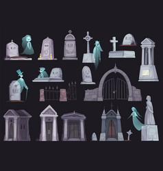 Cemetery Cartoon Set