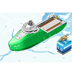 Isometric Icebreaker Ship Breaking The Ice