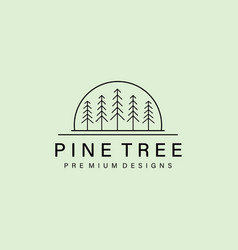 Line Art Pine Tree Logo Minimalist Symbol Design