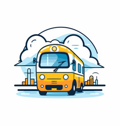 School Bus On A Background Of Blue Sky