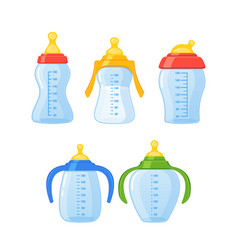 Collection Of Colorful Baby Milk Bottles