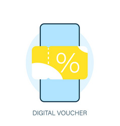 Digital Voucher On Phone Screen Concept