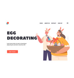 Egg Decorating Landing Page Template Boy And Girl