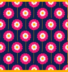 Seamless Pattern With Pink Flowers On A Dark