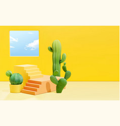 3d Summer Yellow Scene Background