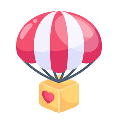 A Modern 2d Icon Of Parachute