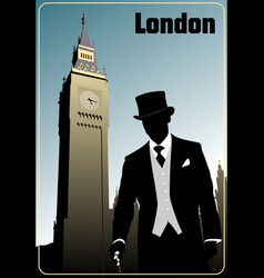 London Trip Poster With Gentleman Image 3d