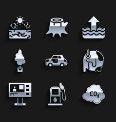 Set Car Petrol Or Gas Station Co2 Emissions