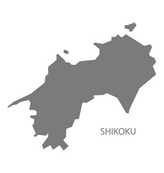 Shikoku Japan Map Grey