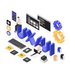 Ui And Ux Isometric Composition