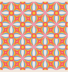 70 S Retro Seamless Pattern With Geometric Flowers