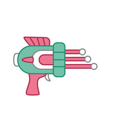 Green Pink Blaster Space Gun Cartoon