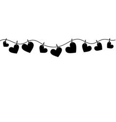 Hearts On A Wire Clip Art Banner For Valentine