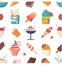 Seamless Pattern With Icecream Featuring Colorful