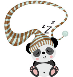 Sleepy Panda With Funny Hat