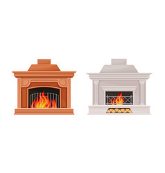 Classic Marble Open Hearth Fireplace With Burning