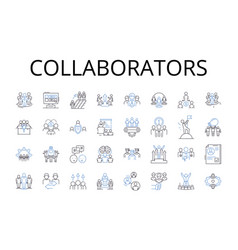 Collaborators Line Icons Collection Associates