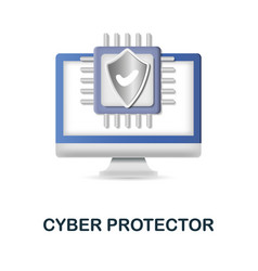 Cyber Protector Icon 3d From Cybercrime