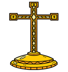 Christian Altar Cross Cartoon Colored Clipart