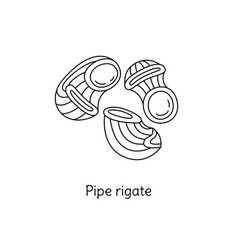 Pipe Rigate Pasta Doodle Sketch