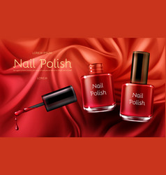 Red Nail Polish Realistic Promo Banner