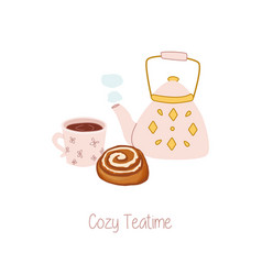 Hand Drawn Of Cozy Teatime Pink