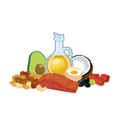 Healthy Fat Foods Still Life Icon