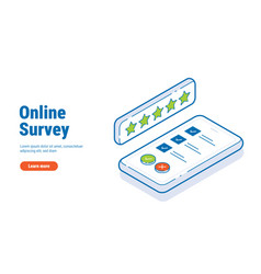 Online Survey Isometric Concept Putting