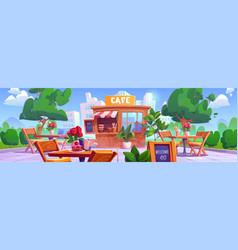 Outdoor Cafe Booth With Table On Street Scene