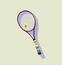 A Tennis Racket With Ball Lying On The Floor