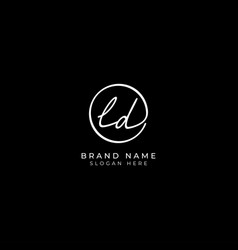 L D Ld Initial Letter Handwritten Signature Logo