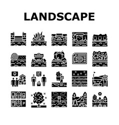 Landscape Design And Accessories Icons Set