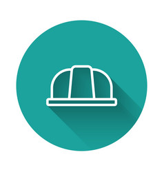 White Line Worker Safety Helmet Icon Isolated