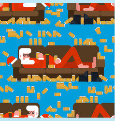 Drunk Santa Sleeping On Couch Pattern Seamless