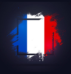 French Flag Graffiti Style With Black Frame