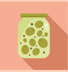 Olives Jar Icon Flat Food Pickle