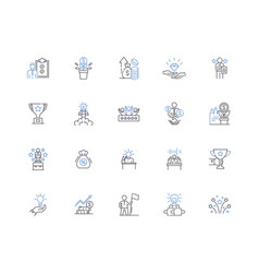 Organizational Triumph Line Icons Collection