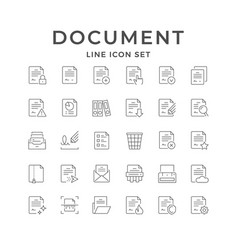 Set Line Icons Of Document