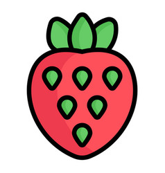 Strawberry Fruit Color Line Icon