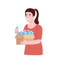 Woman Carrying Bottles Of Water