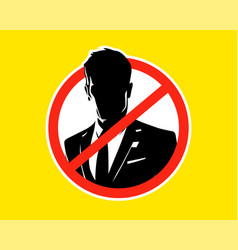 Black Icon Prohibition For Men Crossed Out Guy