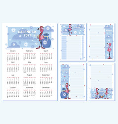 Calendar 2021 To Do List Note Santa Claus