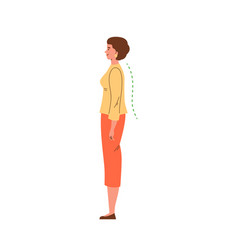 Happy Standing Woman With Correct Posture Side