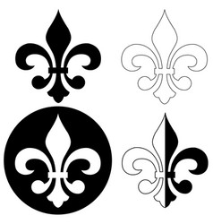 Fleur De Lis Heraldic Icon On White Background