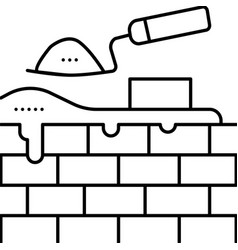 Brickwork Building Line Icon