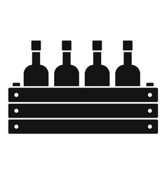 Wood Box Wine Bottle Icon Simple Style