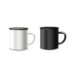 Enamel Mugs Or Cups Photorealistic Template