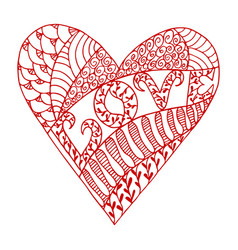 Hand Drawn Doodle Ornamental Heart With Love